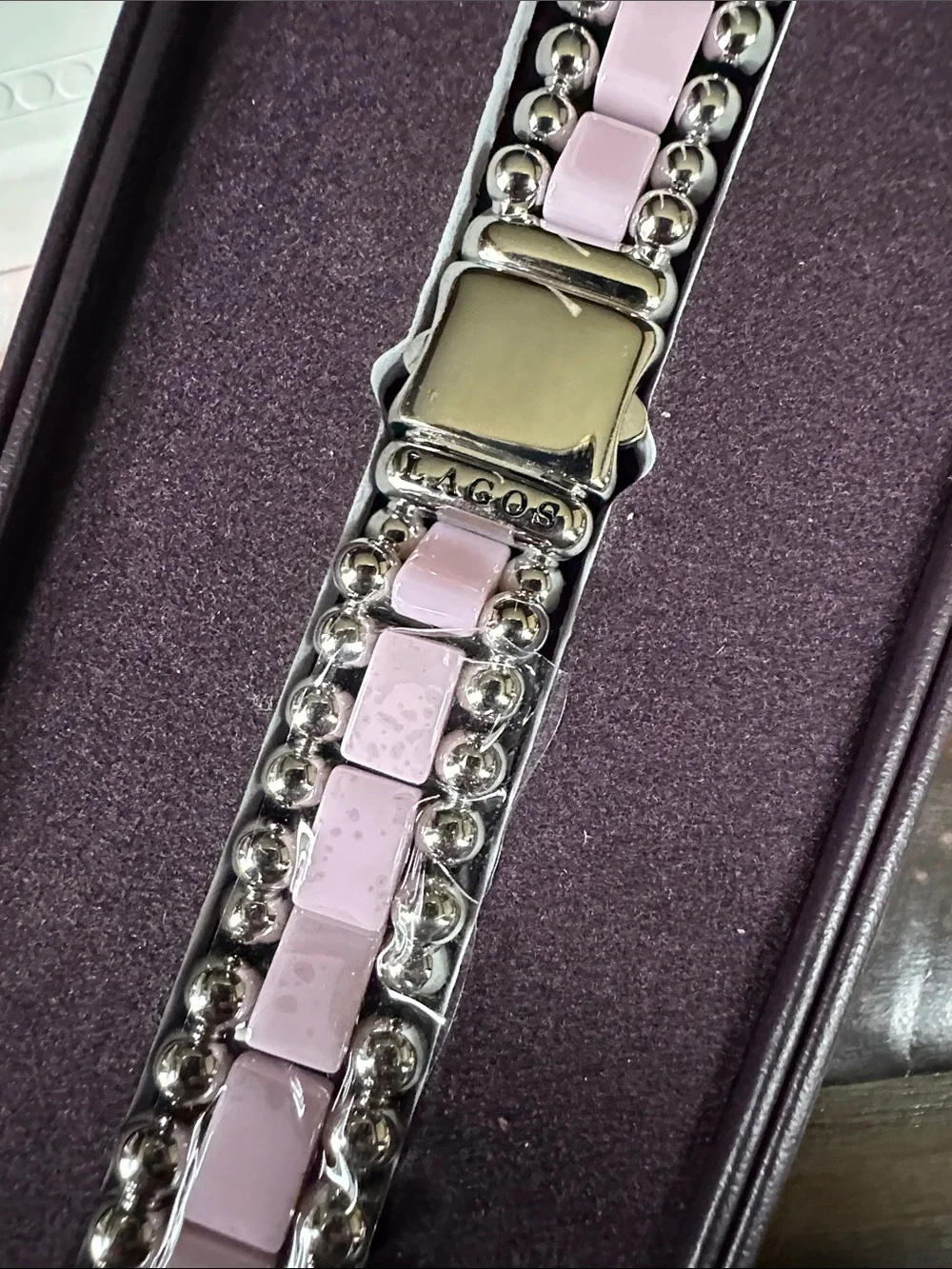 Lagos Smart Caviar Pink Ceramic Apple™ Watch Bracelet, 42-44mm